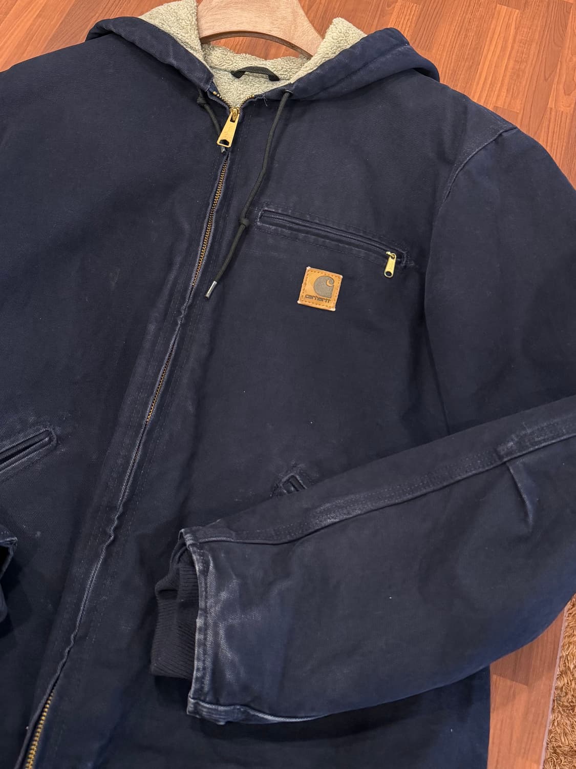 00s Carhartt 칼하트 덕 액티브 쉐르파 후드 워크 자켓 상품이미지9