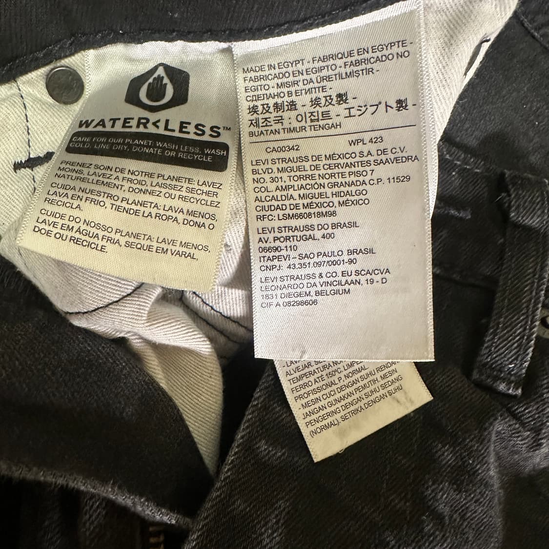 리바이스 510 흑청 W31XL32 made in Egypt 블랭크탭 상품이미지7