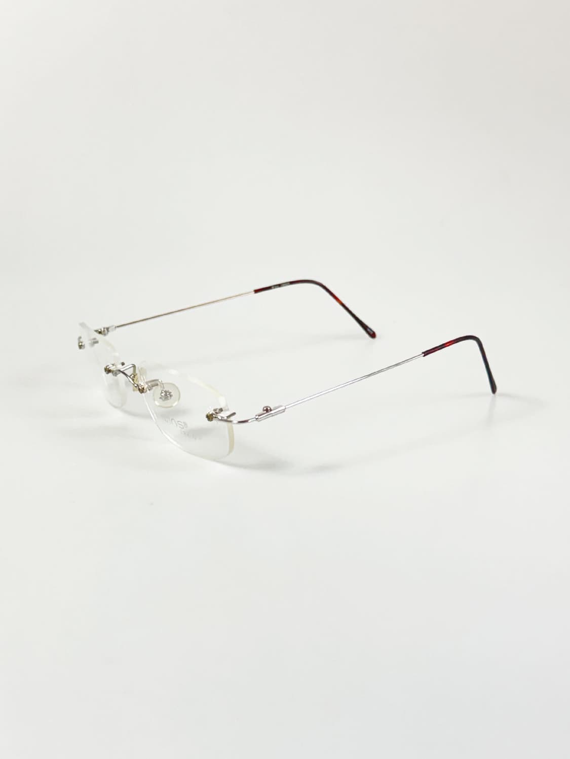 WINS 무테 스퀘어 실버 메탈 프레임 빈티지 안경 상품이미지3