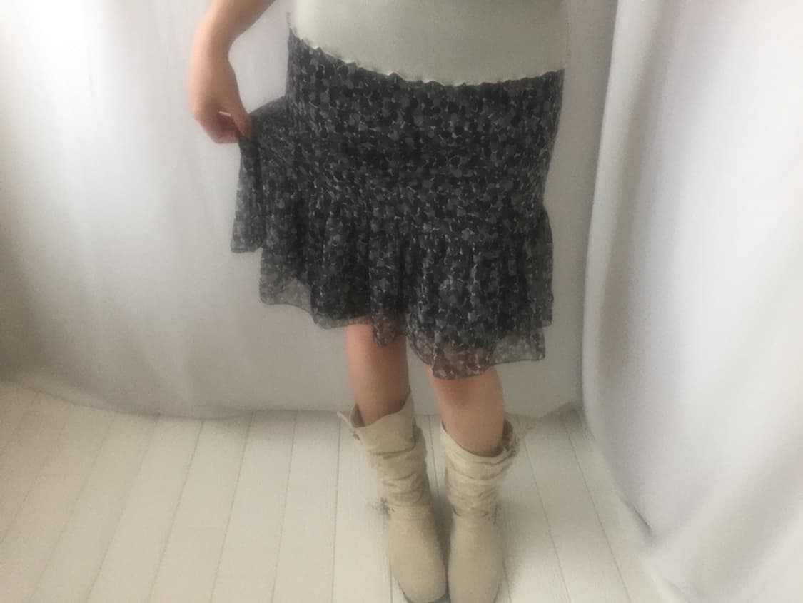 648. colorless black chiffon midi SK 상품이미지6