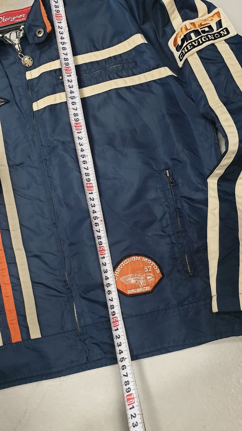 쉐비뇽 바이크 빈티지  나일론 블루종 점퍼L 상품이미지3
