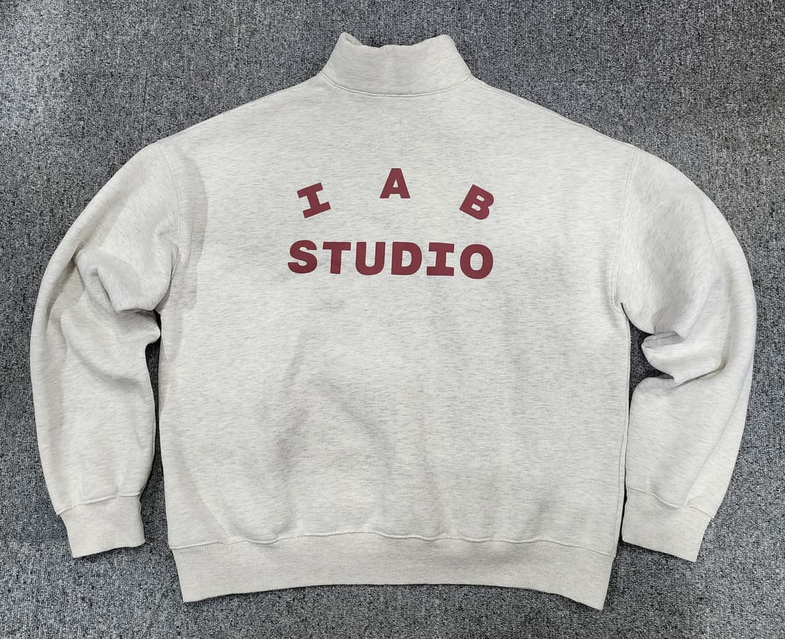 아이앱 스튜디오 스펠로고 기모 하프집업 반집업 L 상품이미지2