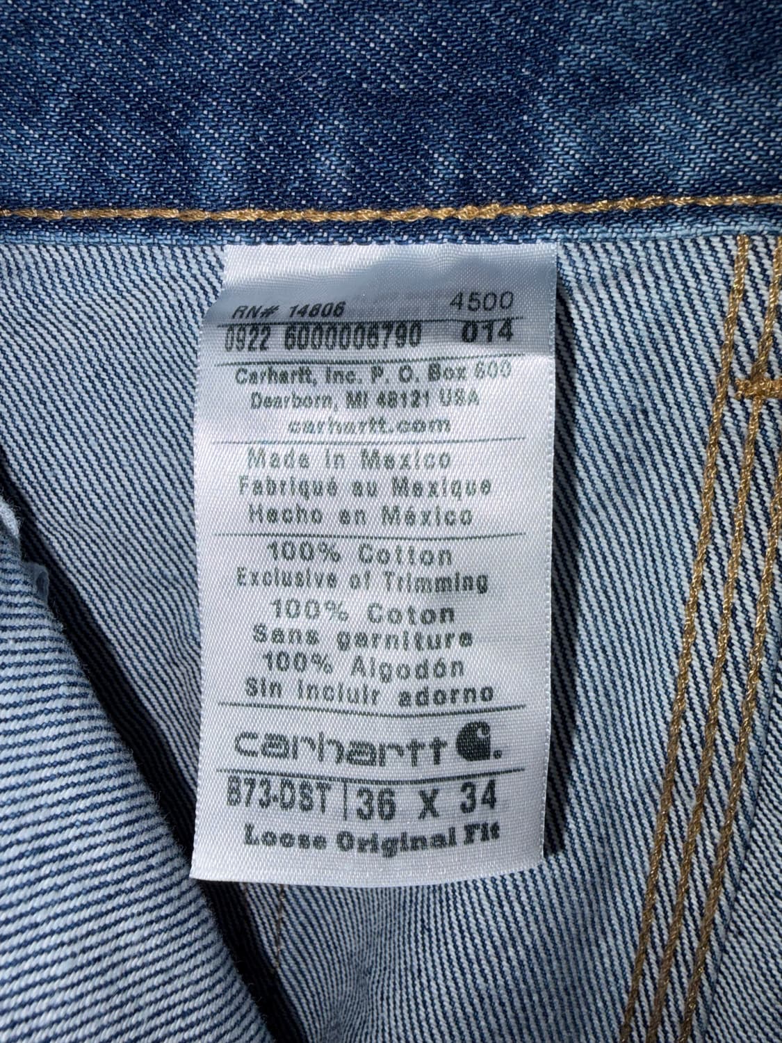 빈티지 칼하트 더블니 팬츠 데님 34 상품이미지3