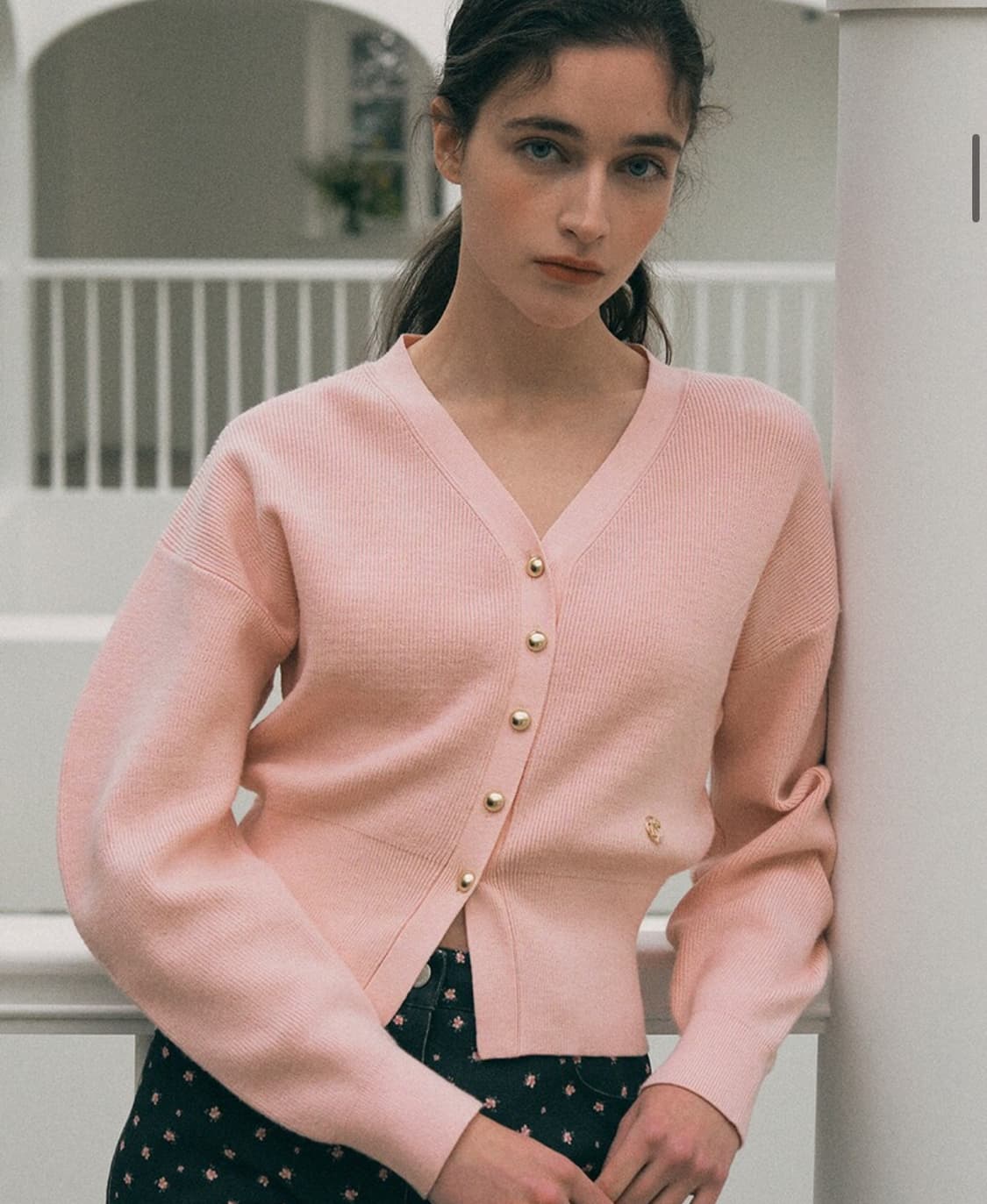 로라로라 VOLUME SLEEVE CARDIGAN BABYPINK 상품이미지1