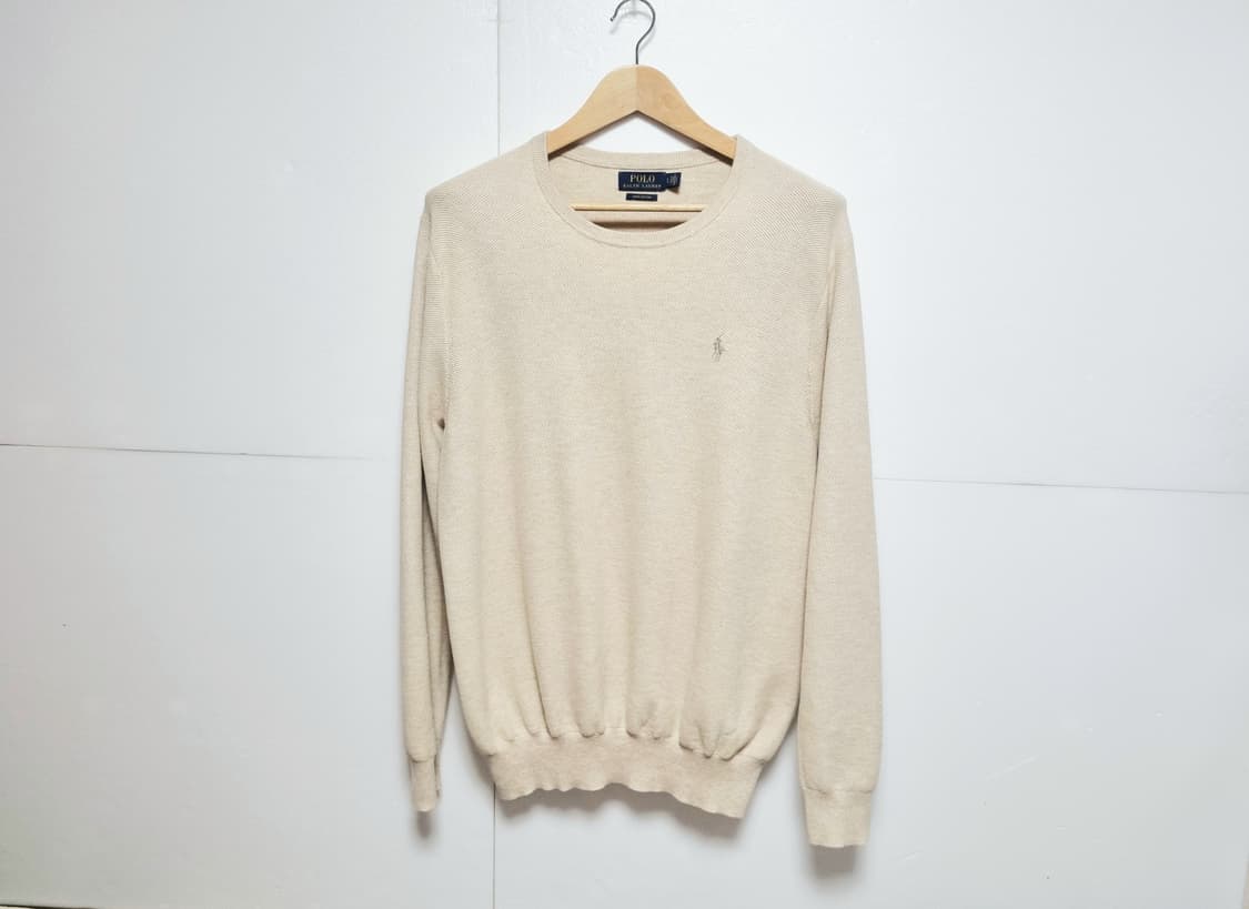 남성 폴로 피마코튼 PIMA 베이지 긴팔 니트 스웨터 상품이미지4