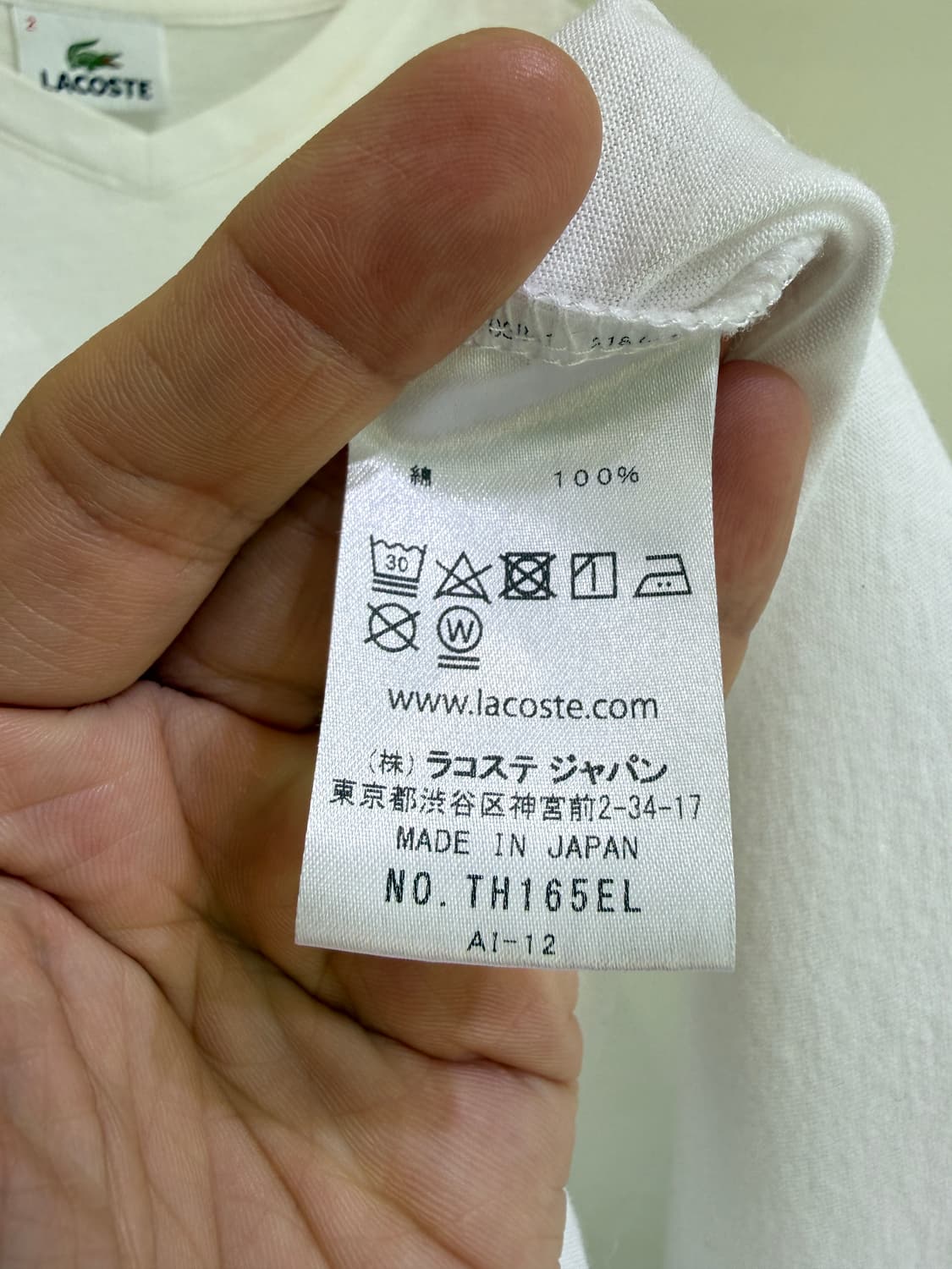 LACOSTE (Made in Japan) 브이넥 반팔 티셔츠  상품이미지6