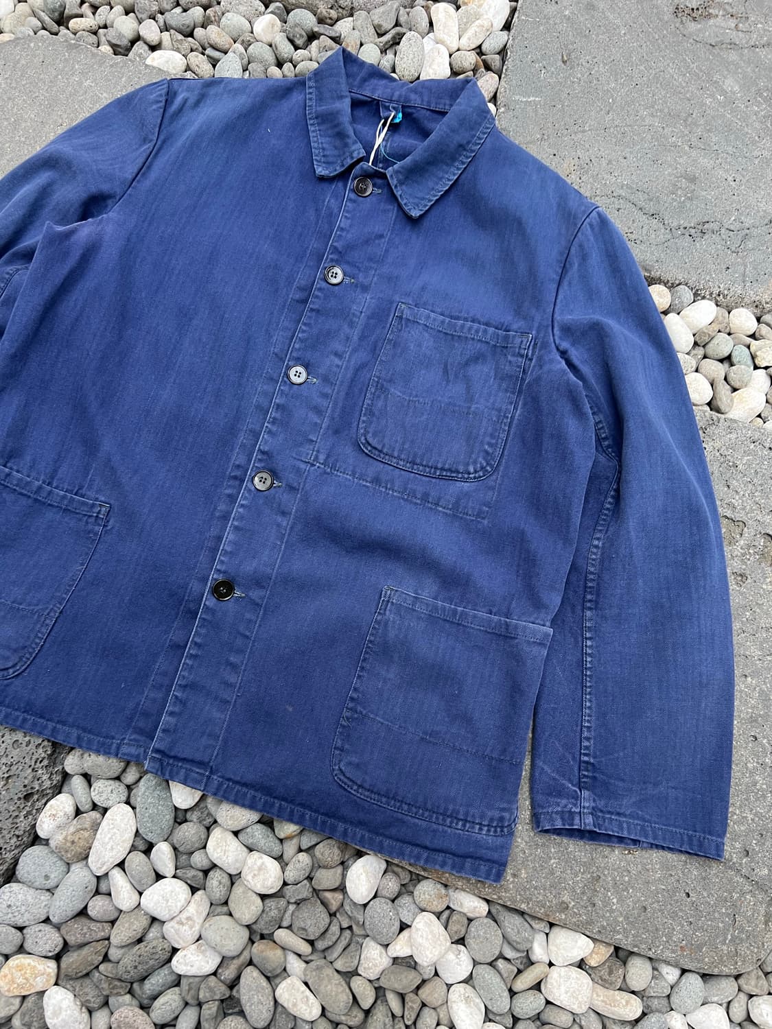 FADED BLUE OLD VINTAGE HBT 헤링본트윌 프렌치워크자켓 상품이미지5