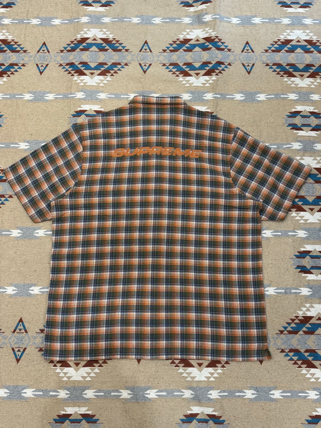 [XL] 슈프림 루즈 핏 미니 플레이드 숏슬리브 셔츠 상품이미지7