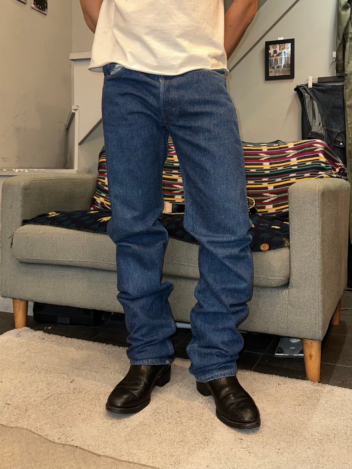 90’s Levi’s 501 544 denim mid-blue pants 상품이미지1