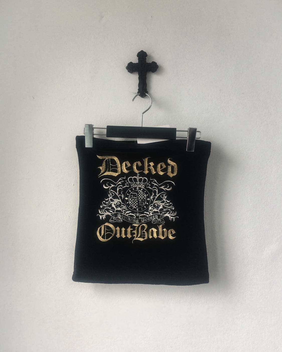 Velvet lettering tube top 상품이미지1