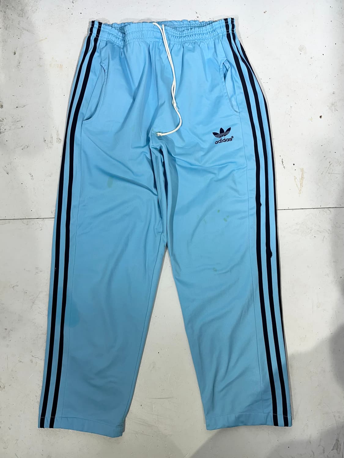 70s 아디다스 og 스카이 블루 파이어버드 대장급 와이드 팬츠 상품이미지4