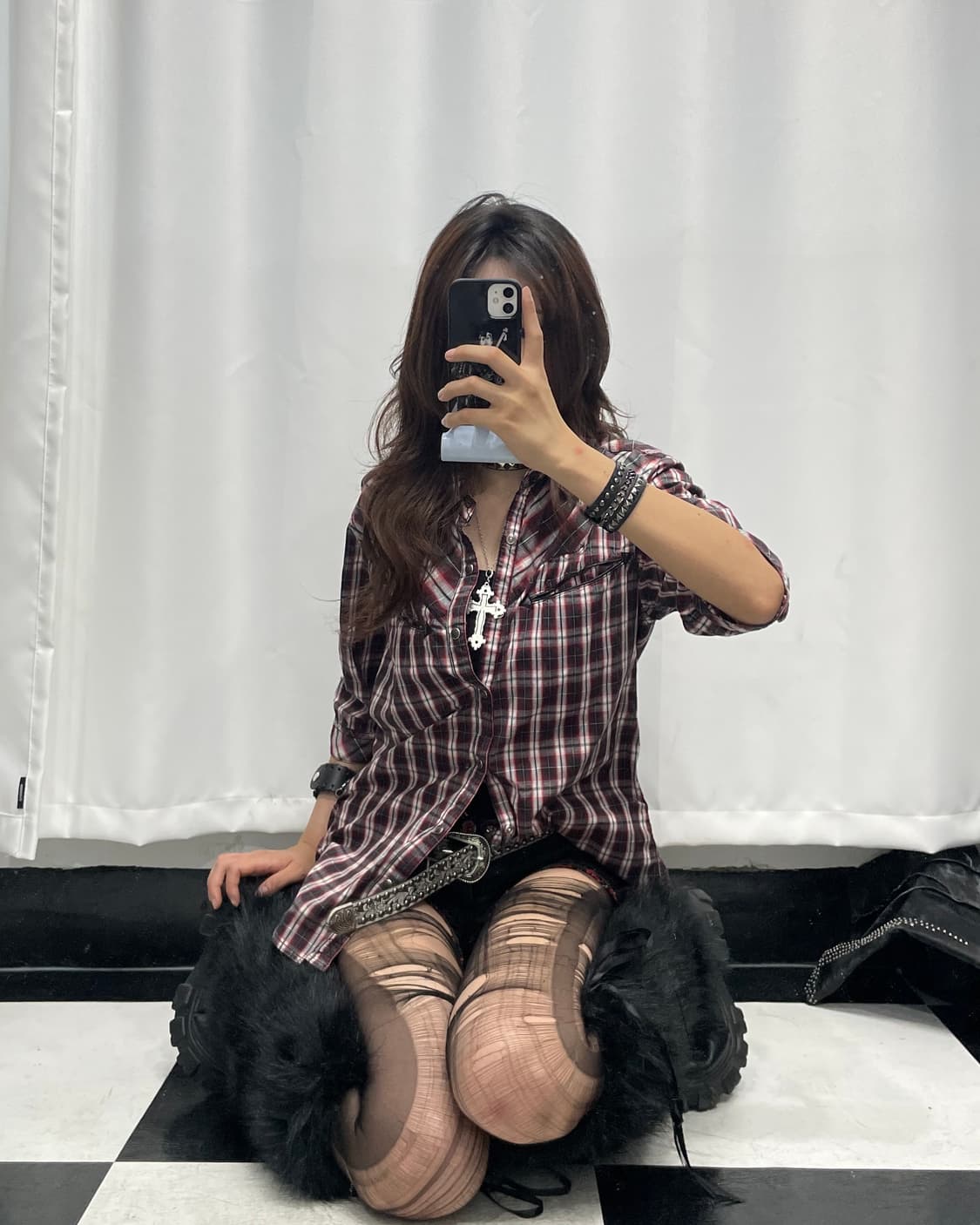 🎸웨스턴 스타일 체크 숏슬리브 셔츠🎸 상품이미지4