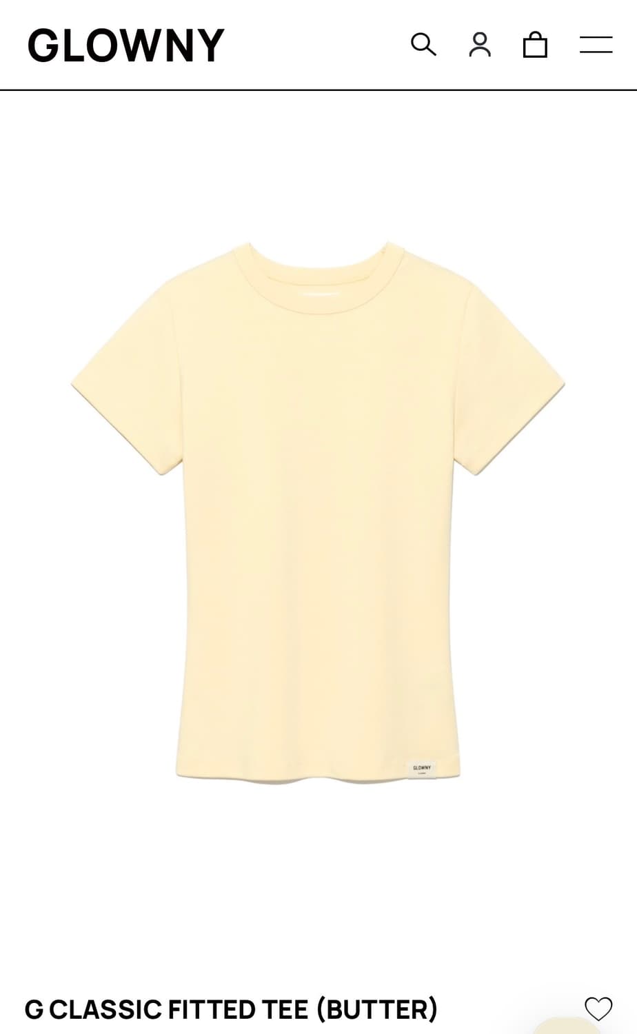 글로니 G Classic Fitted Tee (Butter) 상품이미지1