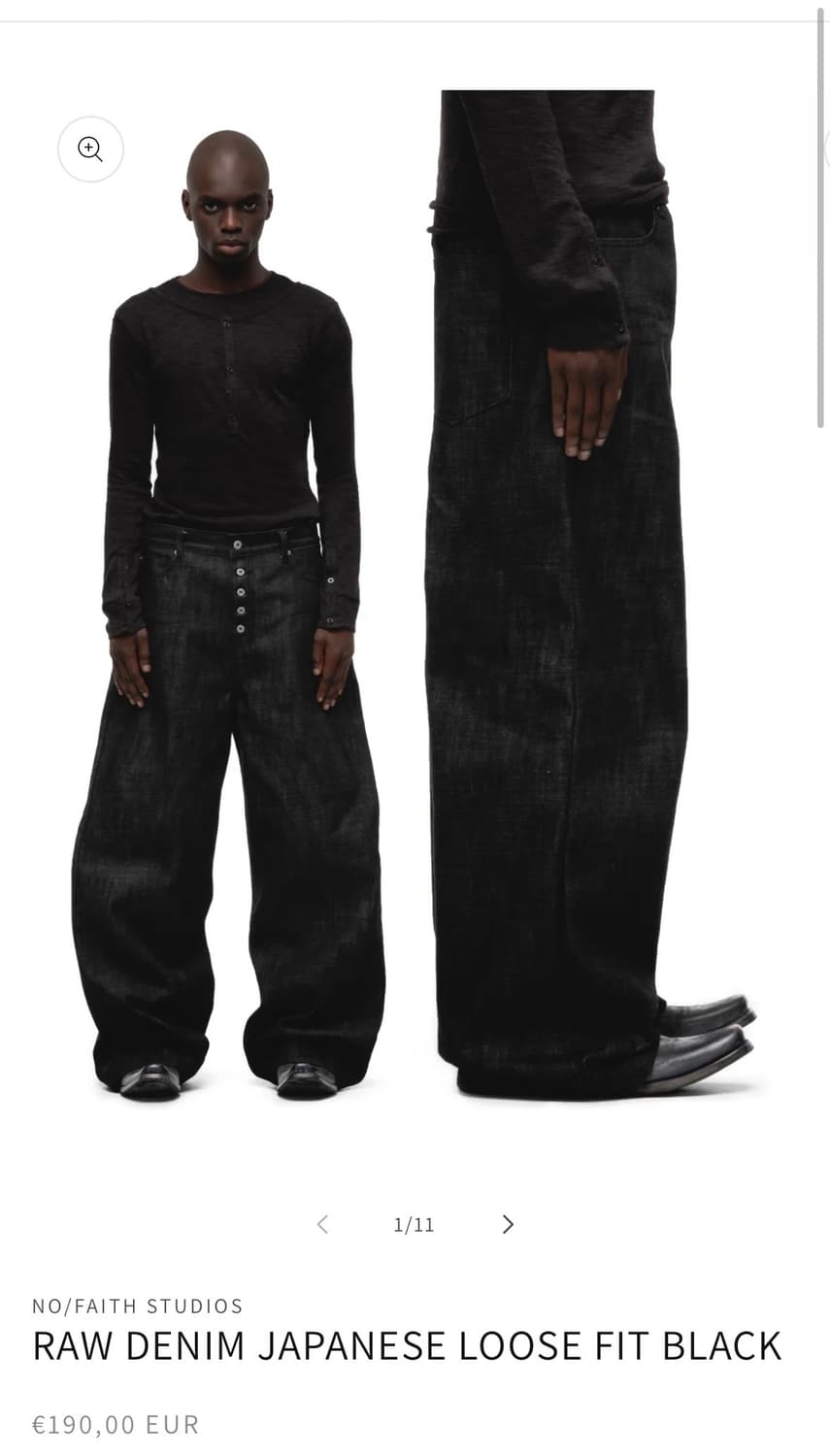 노페이스스튜디오 Japanese Selvedge Denim Black M 상품이미지1