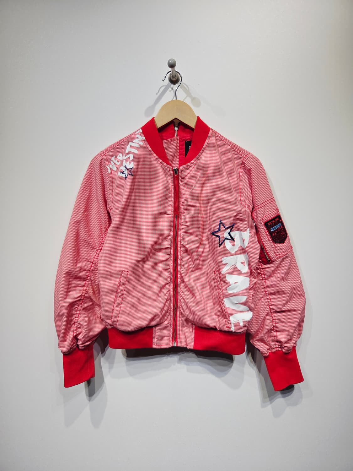 에고이스트 체크무늬 레드 봄버 자켓_55 상품이미지2