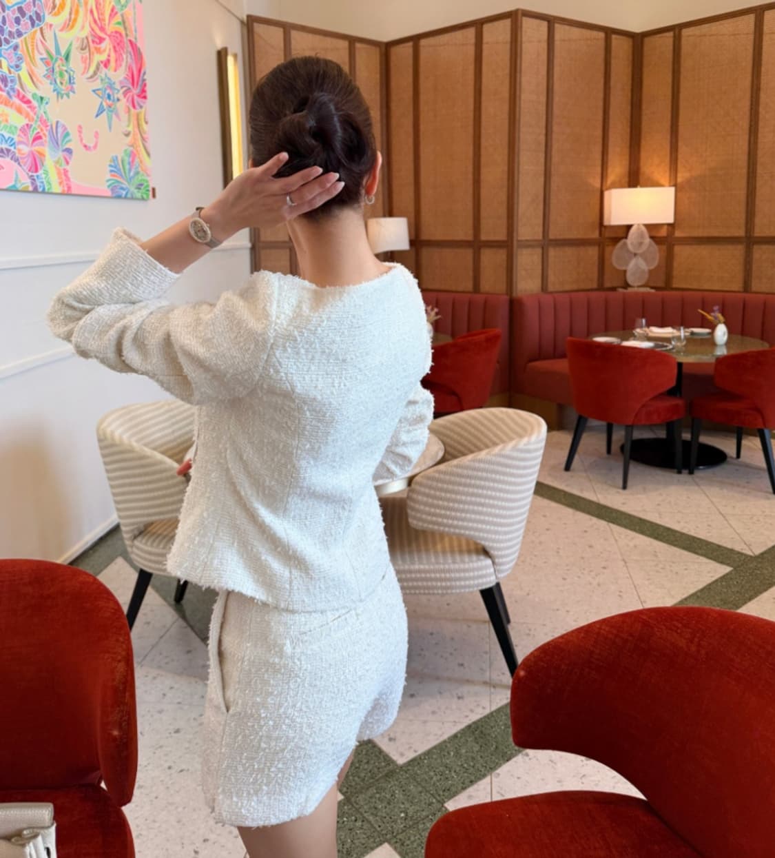 (새상품)더마농 프라하 트위드자켓, 트위드쇼츠 셋업 M사이즈 상품이미지5