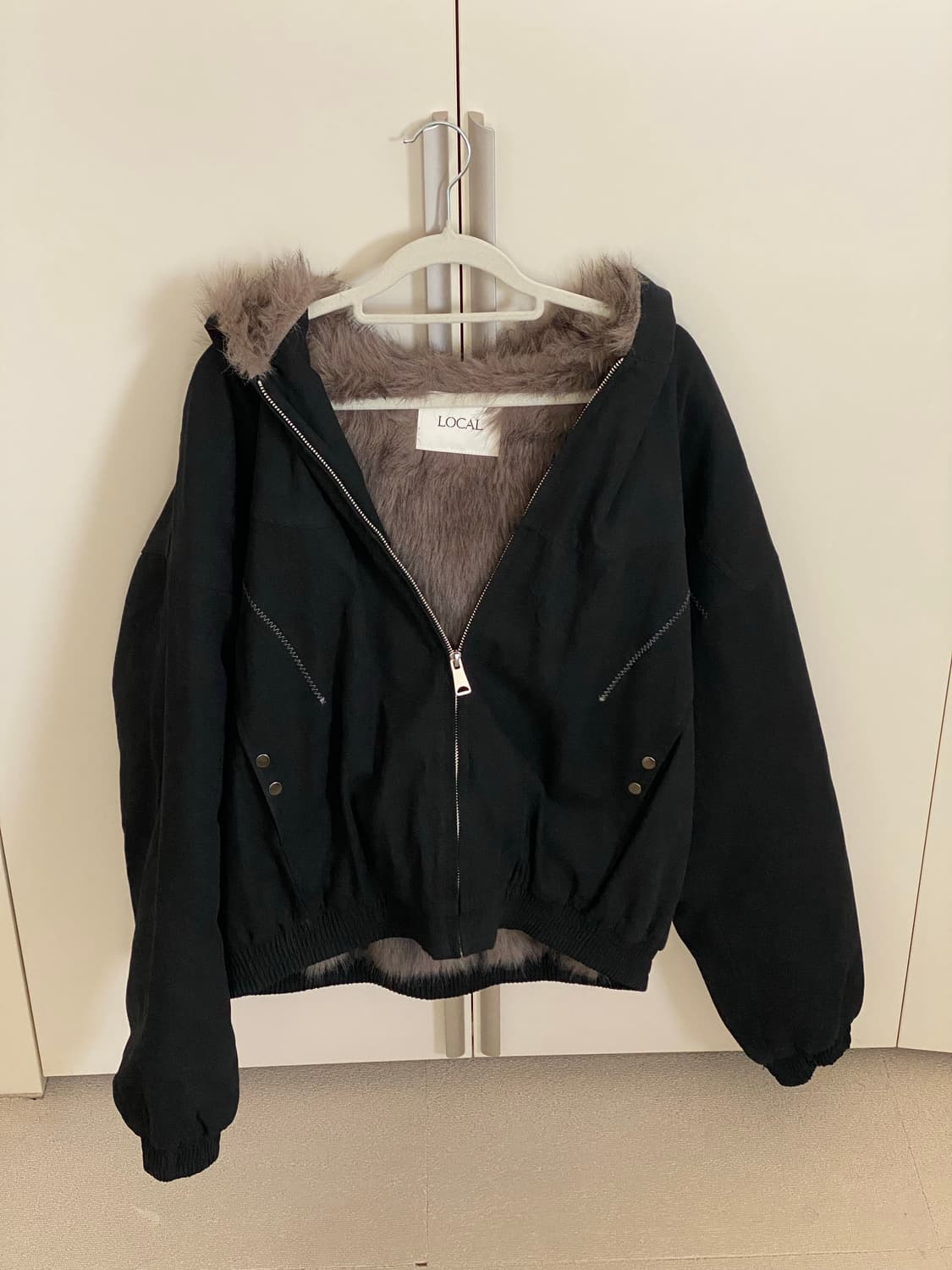 크롭 봄버 퍼자켓 상품이미지2