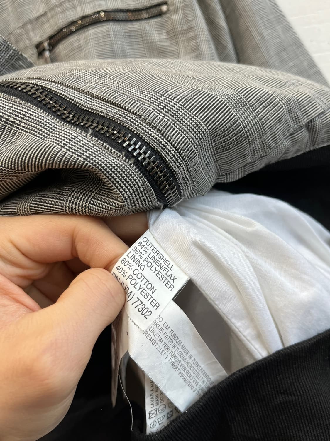 ZARA MAN 자라 린넨 체크 봄버 블루종 자켓 상품이미지6