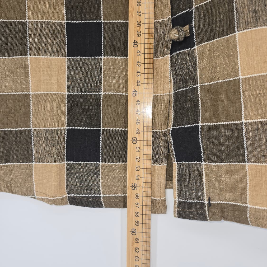 체크 차이나넥 린넨 블라우스 상품이미지5