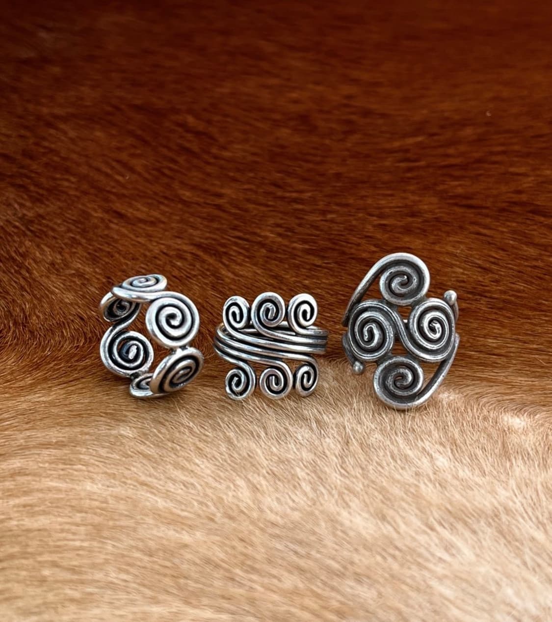 Vintage 엔칸토 카렌족 소용돌이 오리엔탈 오픈링 반지 실버925 상품이미지5