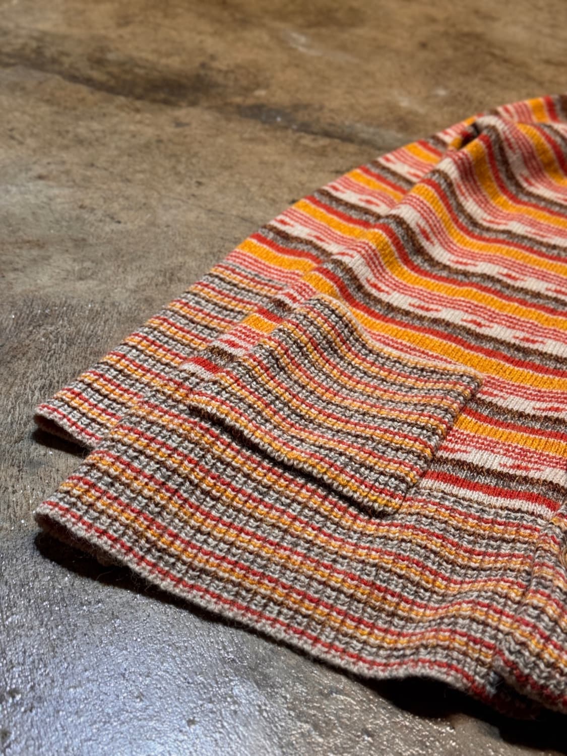 44-55 )CUBE SUGAR Multi-Stripe Knit Coat 상품이미지5