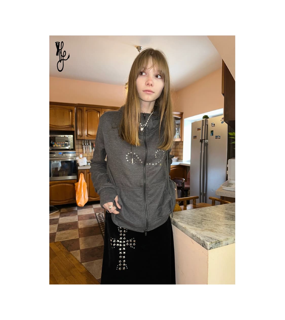 TheNewYouthPark y2k 그레이 소프트핏 빈티지 후드집업 자켓 상품이미지2