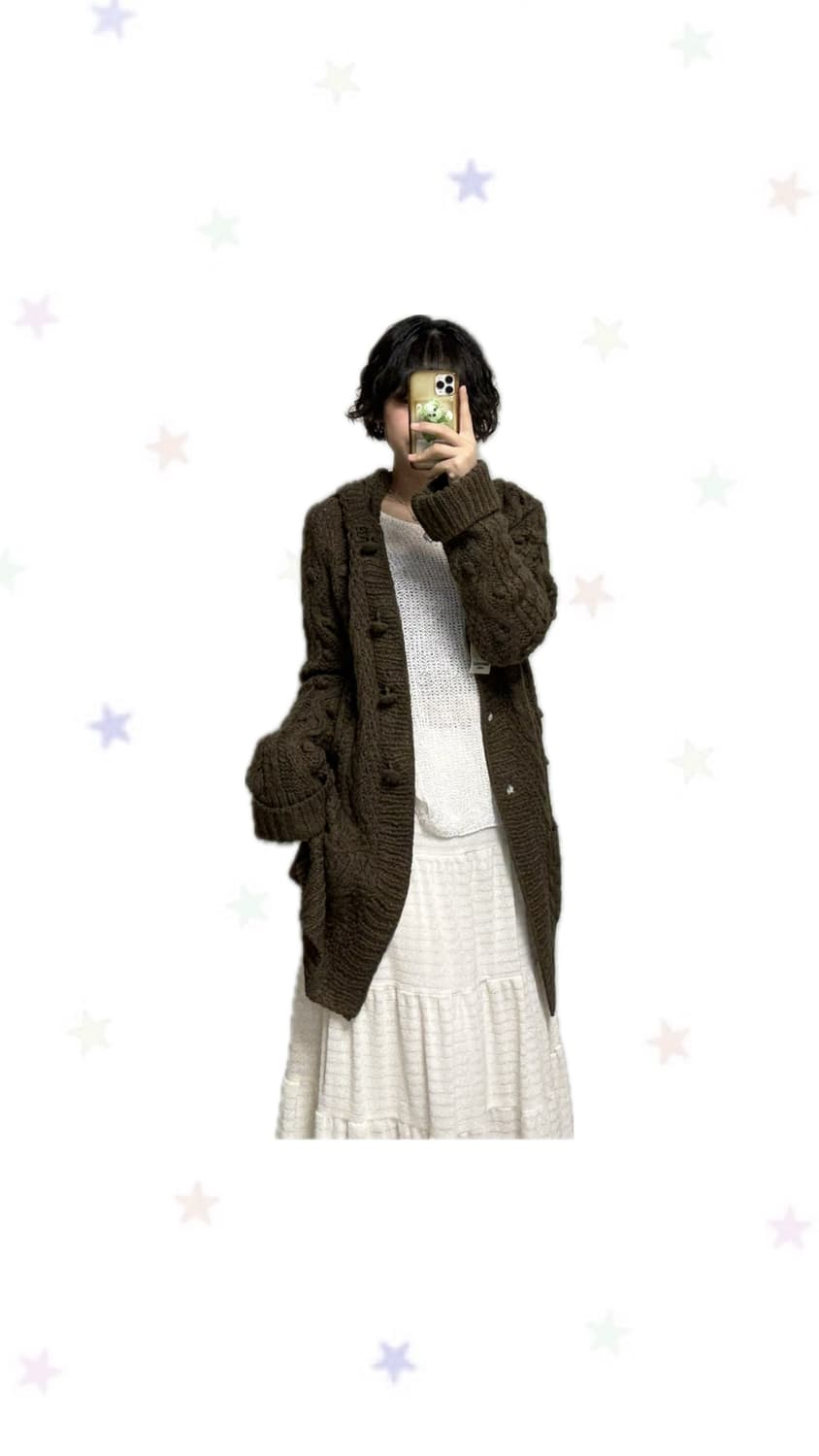 카키 폼폼 가디건 상품이미지2