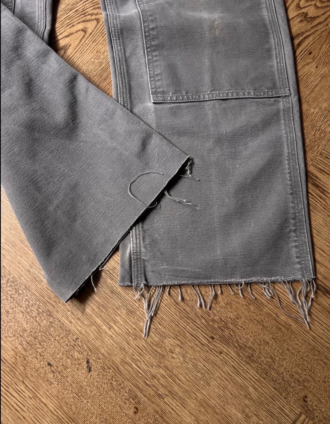 칼하트 USA 빈티지 워싱 차콜그레이 더블니 워크팬츠 33 상품이미지2