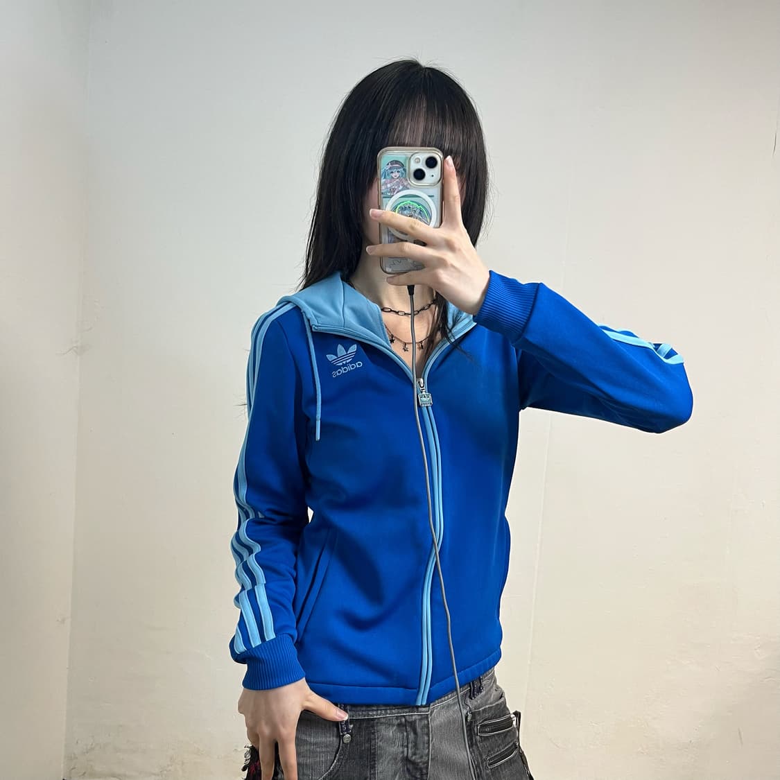 Adidas blue firebird hood jersey 상품이미지2