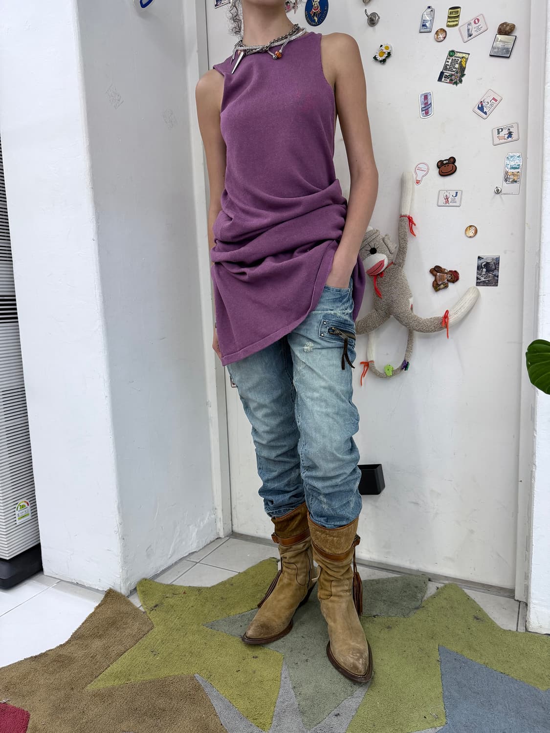 unbalance knit maxi onepiece 상품이미지5