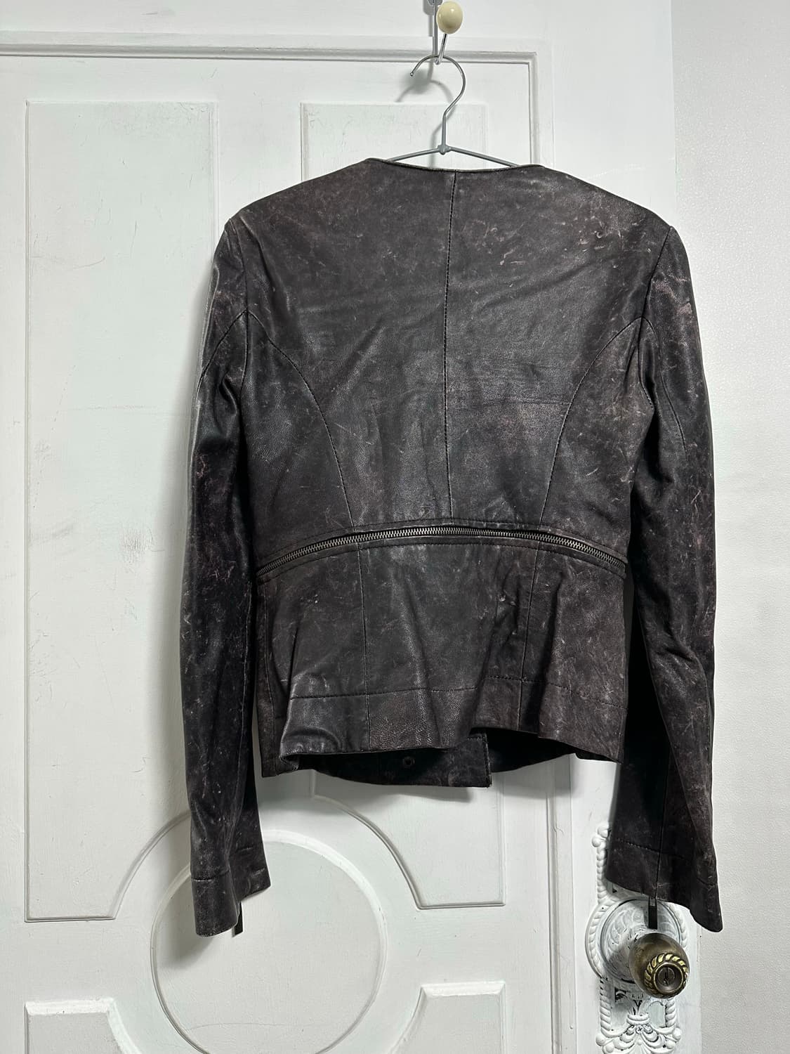 블랑 노이어 비대칭 레더 자켓 상품이미지2