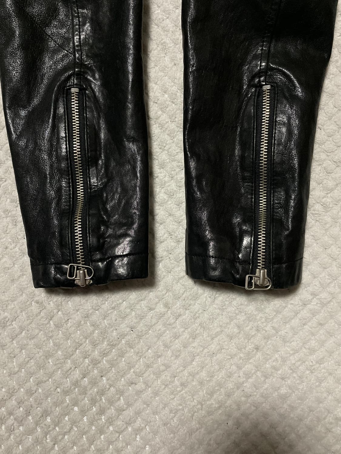 광희시장 웨스턴 무드 램스킨 양가죽 절개 레더 자켓 상품이미지7