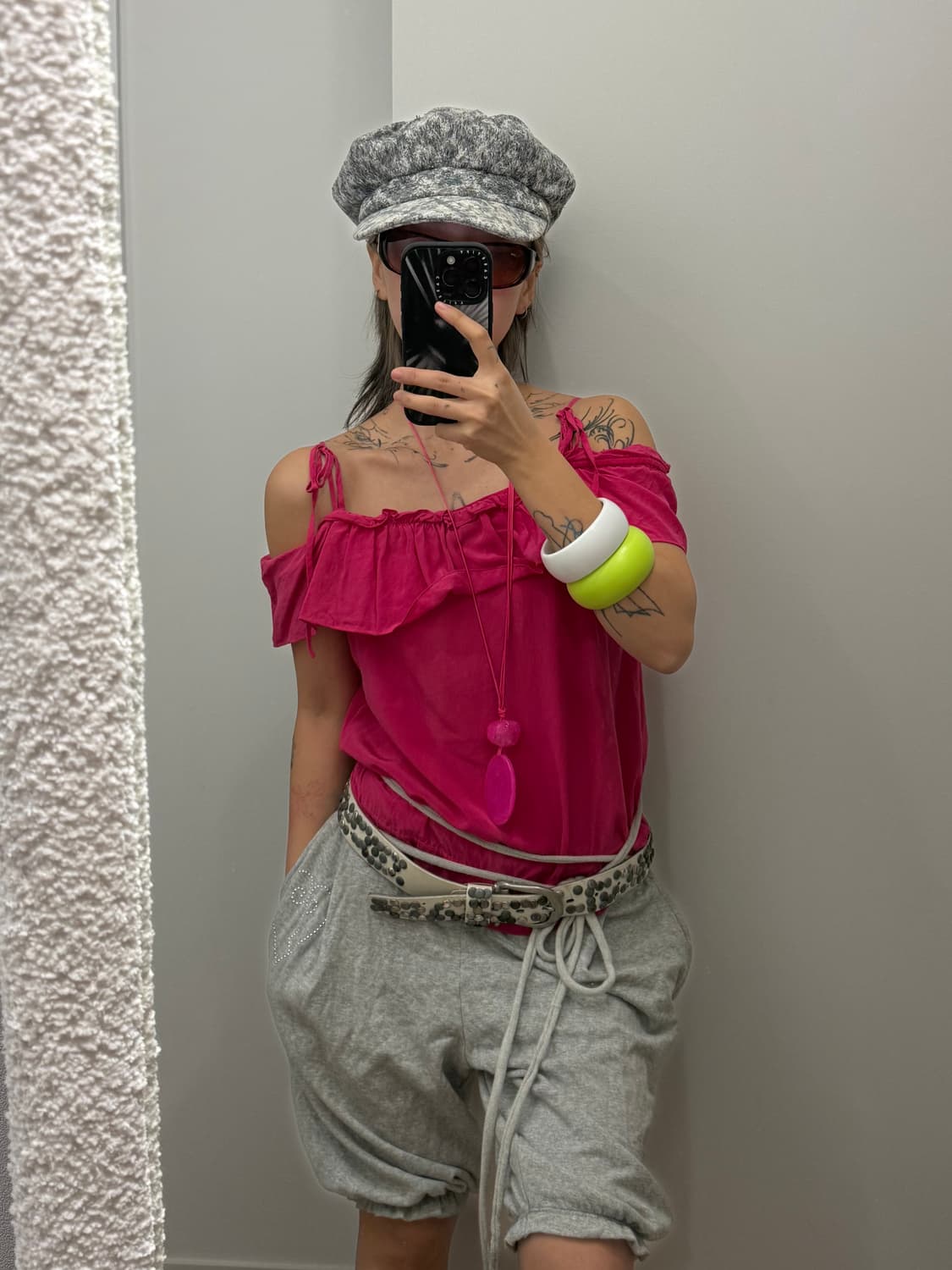 Y2K 핑크 러플 슬리브리스 상품이미지1