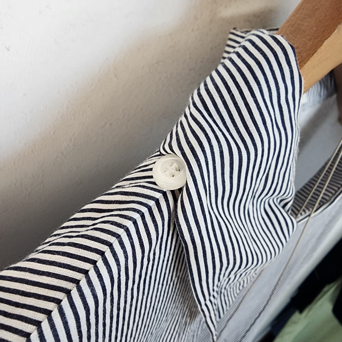 라인 스트라이프 셔츠 롱 원피스 상품이미지5