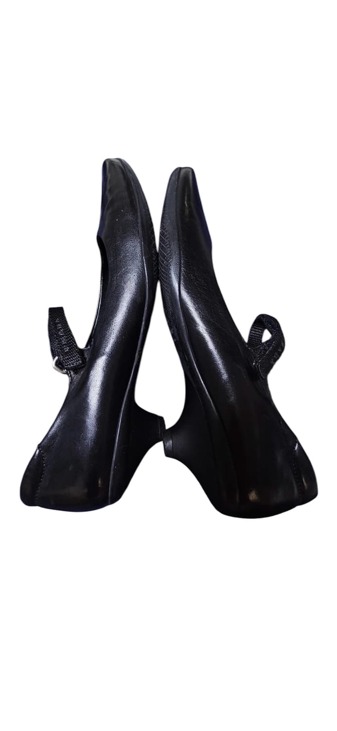 Prada 프라다 블랙 레더 가죽 메리제인 플랫슈즈 해 상품이미지2