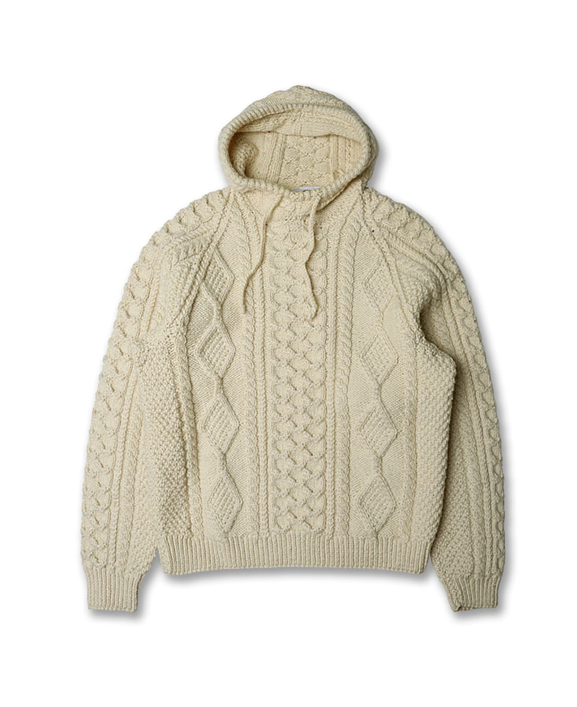 블랙쉽 [Black Sheep] 영국 아이보리 오일드 울 꽈베기 니트후드 상품이미지1