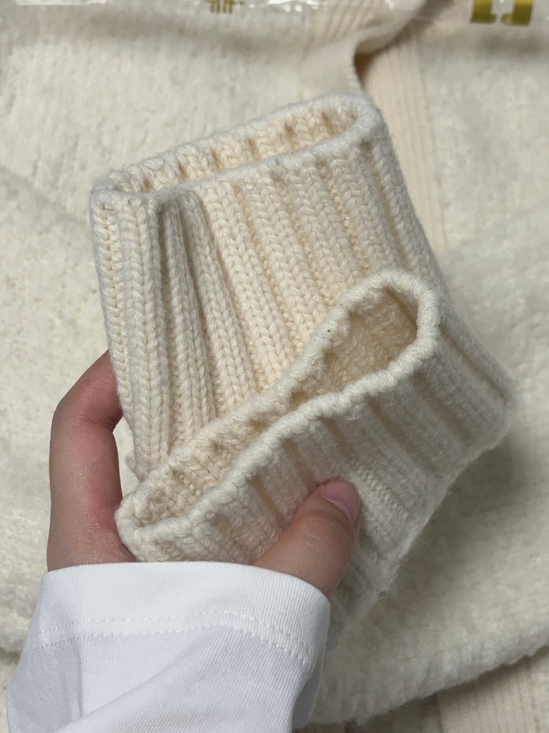 Ribbonbit 부클레 스노우 가디건 베스트 세트 아이보리 상품이미지3