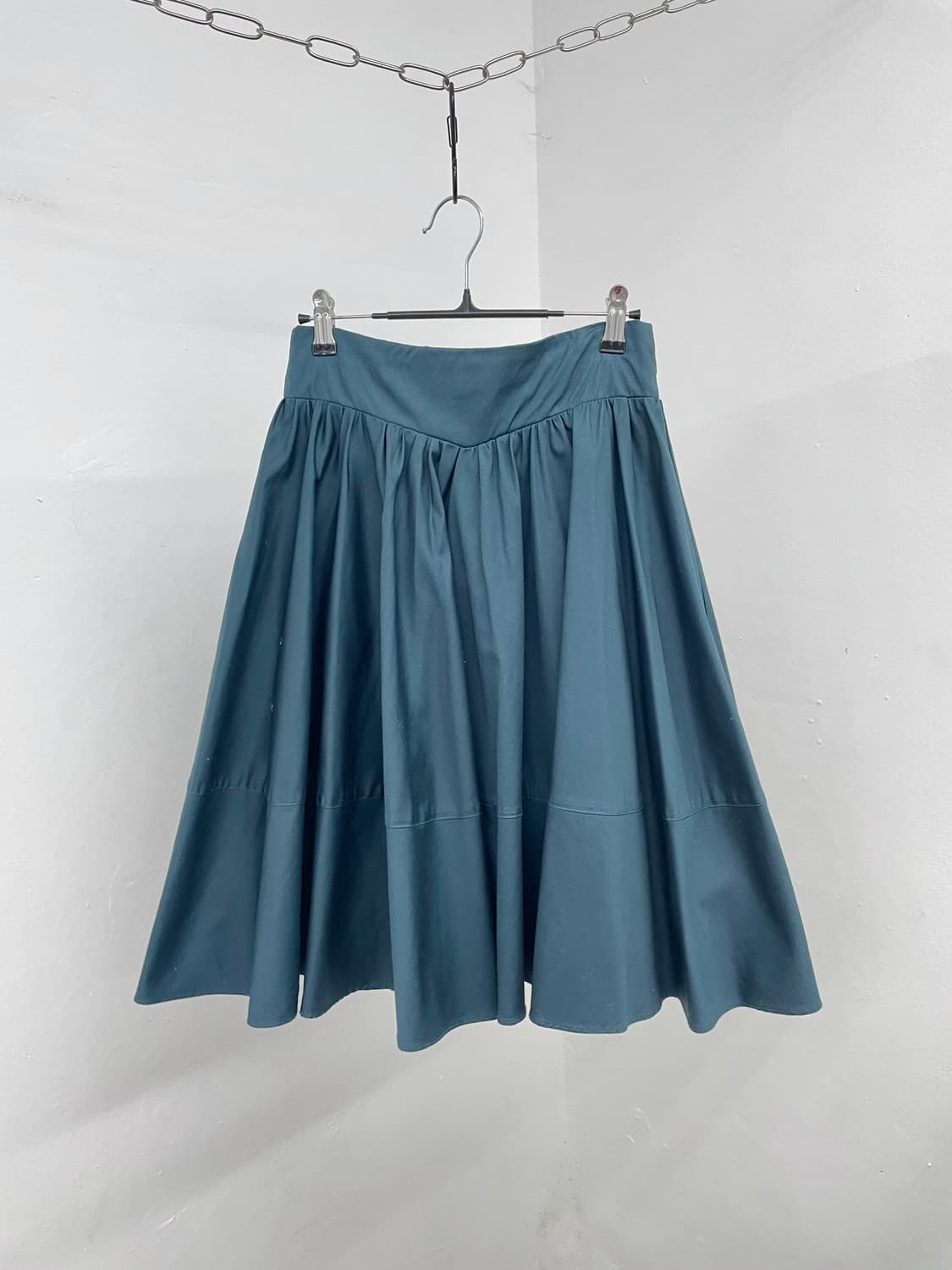 블루 셔링 플레어 스커트 상품이미지1