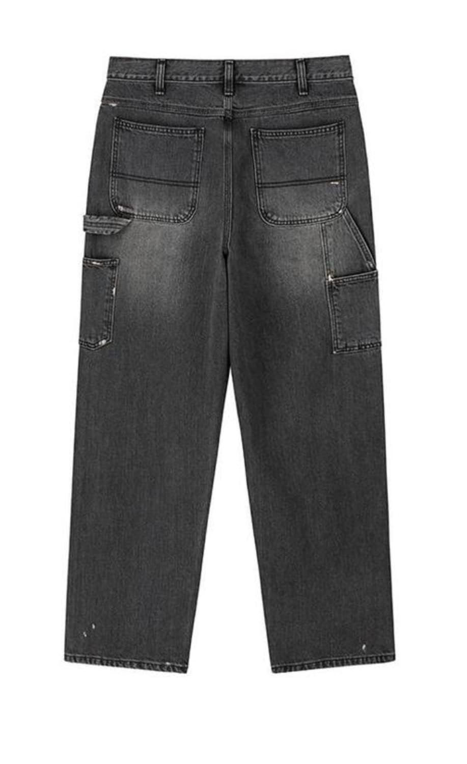 [XL] 아트이프액츠 오일 워시드 데님 카펜터 팬츠 유즈드 블랙 상품이미지3