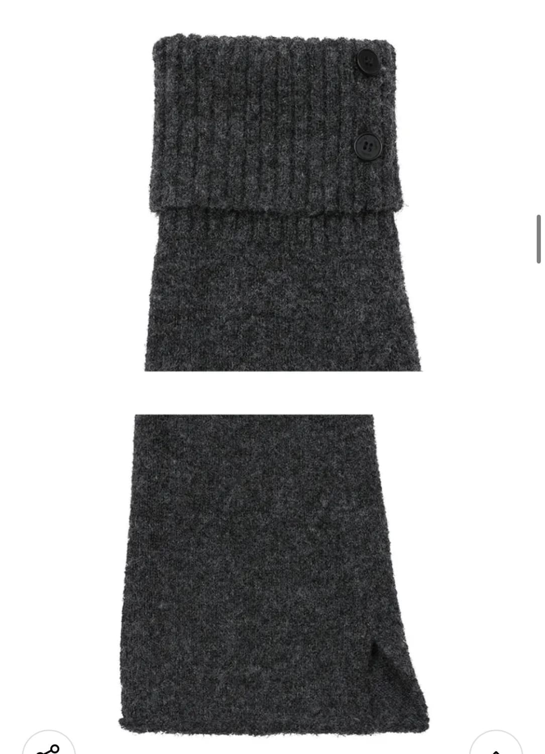 미세키서울 버튼 니트 레그워머 차콜 상품이미지3
