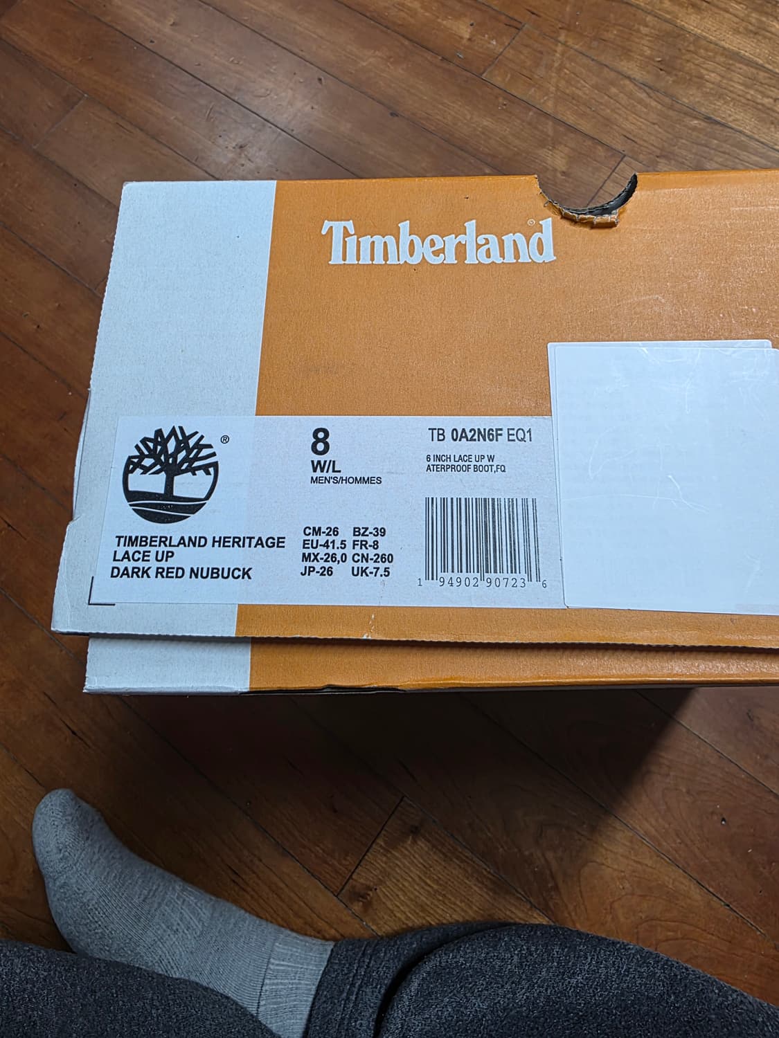 팀버랜드 6인치 프리미엄 다크레드 신품(8W 265) 상품이미지8