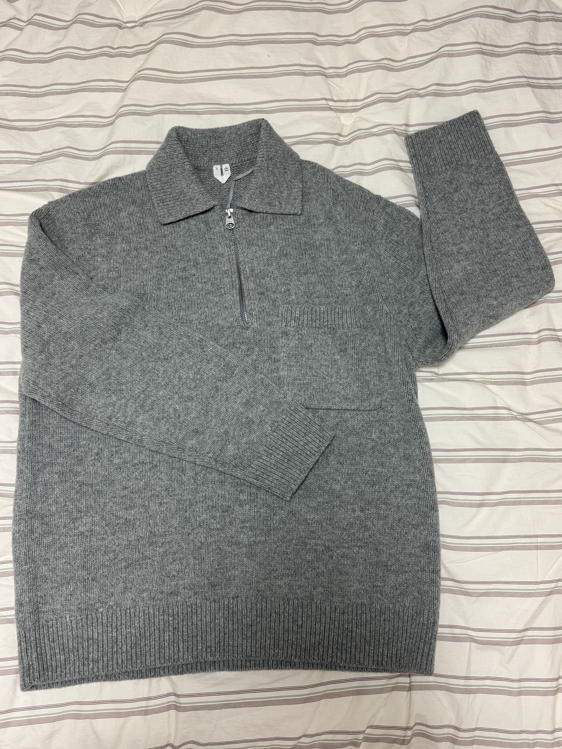 (새상품)아르켓 니티드 울 집 폴로 셔츠 XS 상품이미지1