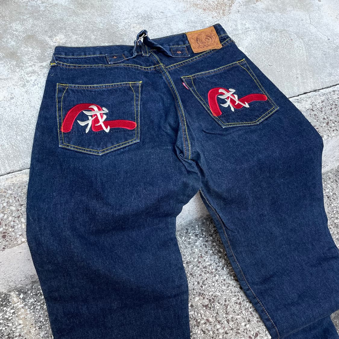 에비수 재팬 카모메 엠브로이드 데님팬츠 상품이미지1