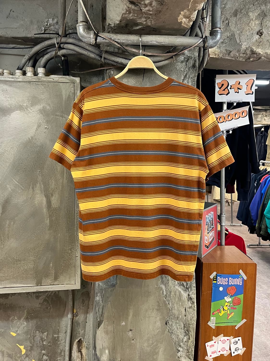 칼하트 스트라이프 반팔티 브라운 XL #csz3406 상품이미지2