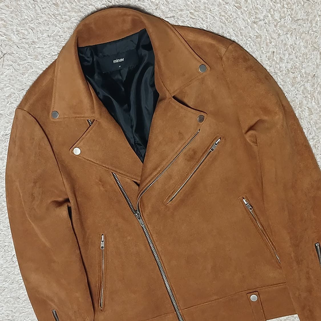 미나브 스웨이드 라이더 자켓 M 상품이미지3