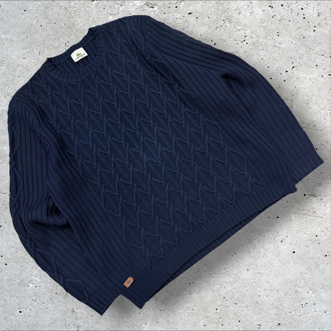 [100] 라코스테 울 네이비 케이블 니트 스웨터 D782 상품이미지1