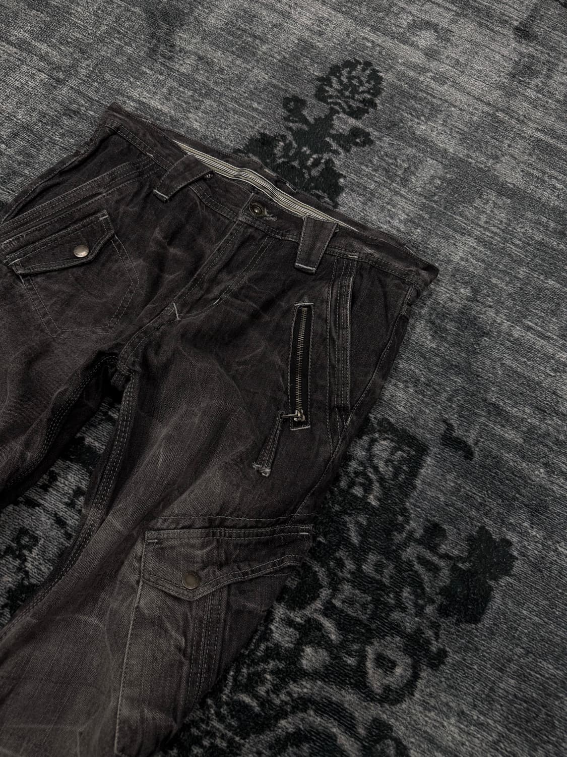 Japanese 00s grey acid washing denim car 상품이미지4