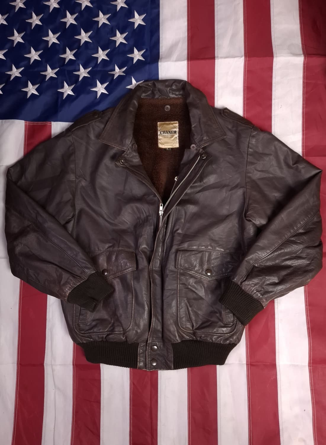 80's 빈티지 일본판 리얼레더 A-2 항공자켓 상품이미지1