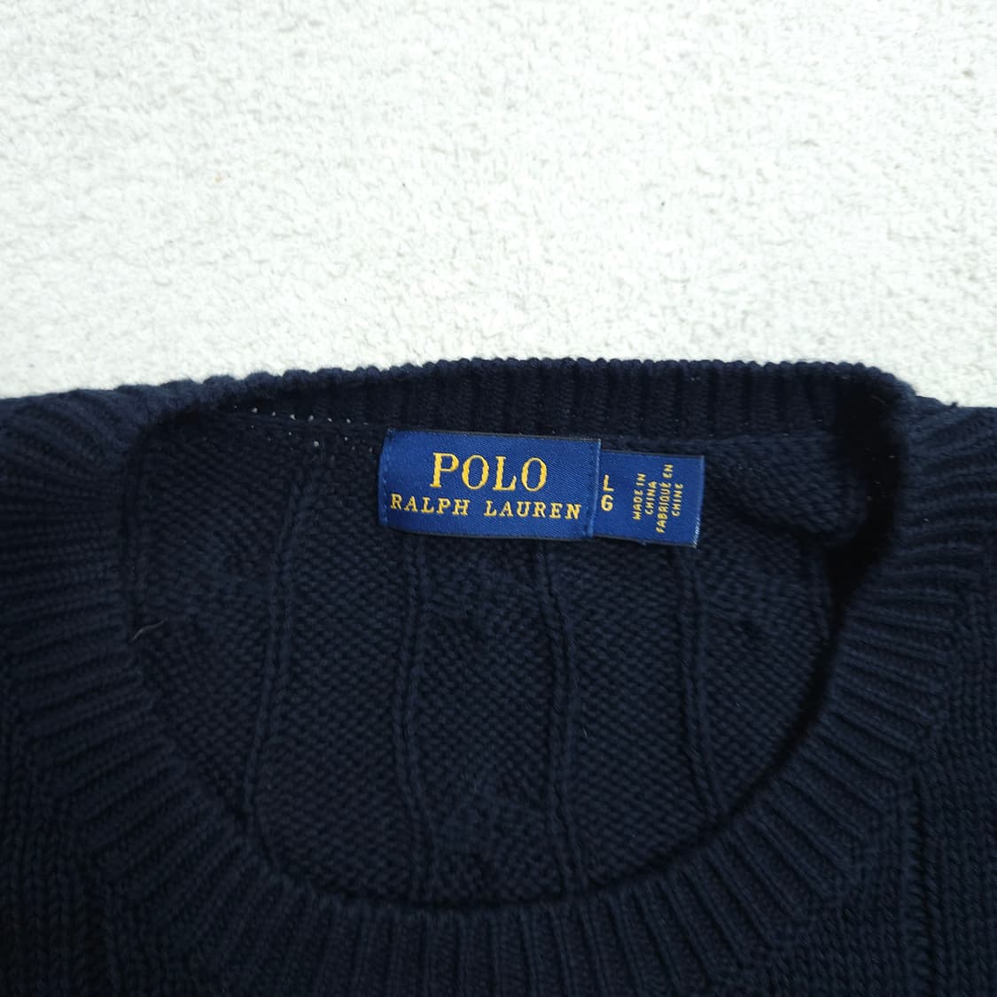 폴로 랄프 로렌  반팔 케이블 니트 L 네이비 상품이미지6