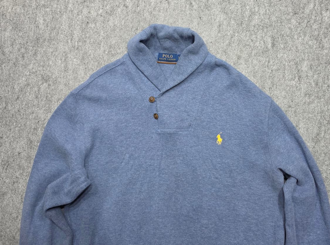 폴로 랄프로렌 숄카라 버튼 니트 L 상품이미지3